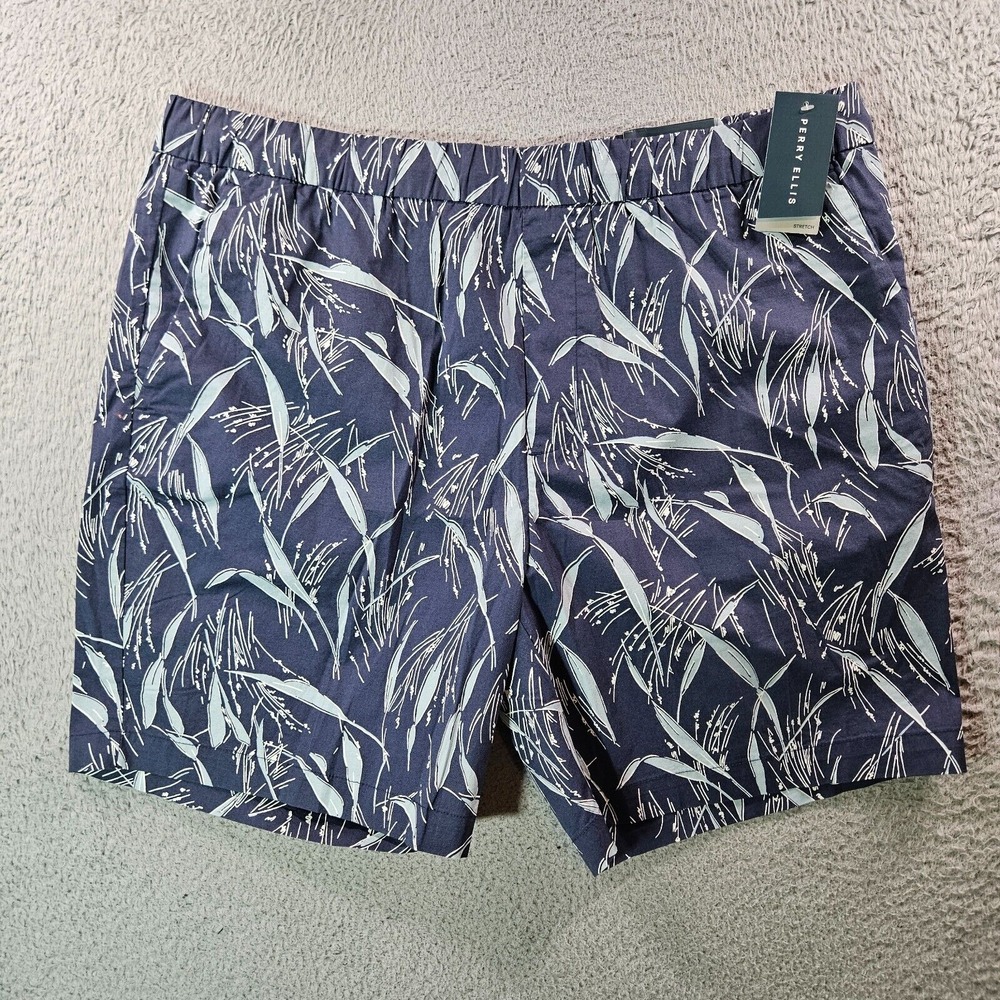 NWT Perry Ellis Swim Board Shorts‎ Trunks Surf Men's XL - No Liner Leaf Print